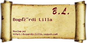 Bogárdi Lilla névjegykártya